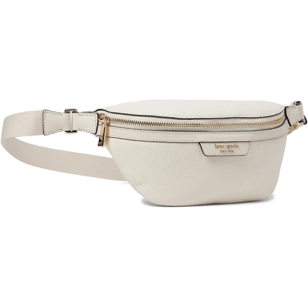 NWOT Kate Spade Hudson Pebbled Leather Parchment/ Ivory Belt Bag